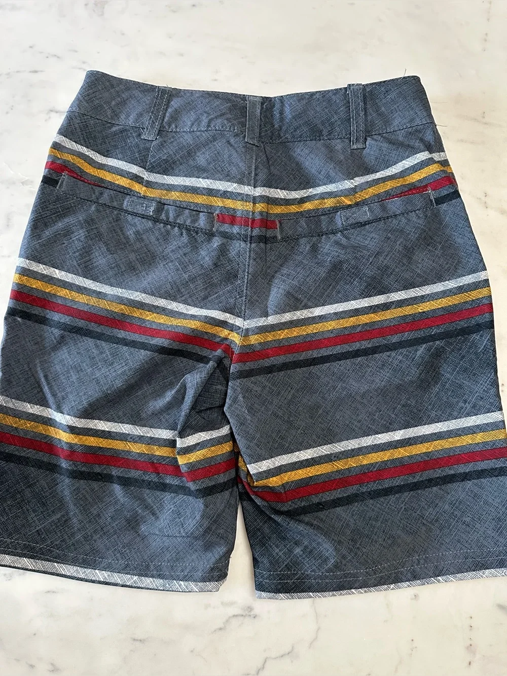 Boys Striped Summer Shorts Duo - Navy & Pastel Stripe